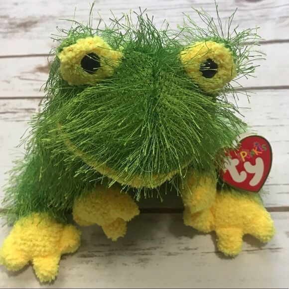 DELETING SOON TY BEANIE PUNKIES HOPSCOTCH GREEN FROG‎ RETIRED - Picture 8 of 11